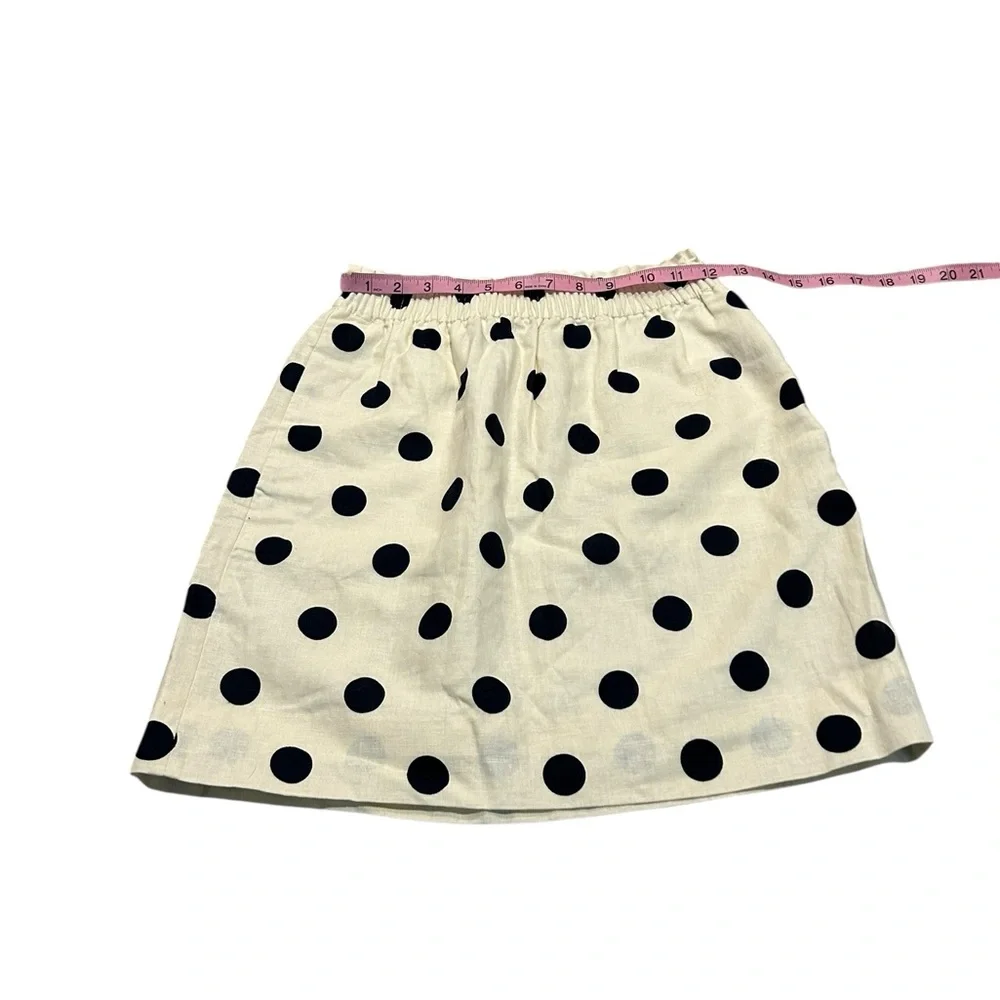 J. CREW polkadot linen blend skirt